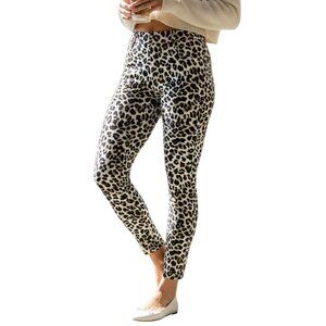 New York and Company Pants Womens 8 Brown Leopard Print 7th Avenue Career Chic